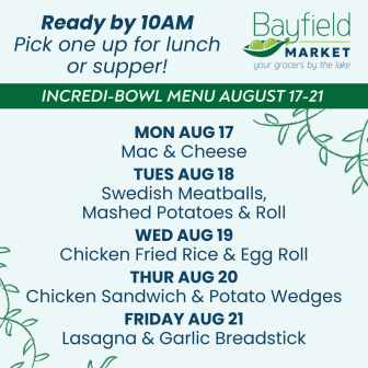 Bayfield Market Weekly Menu