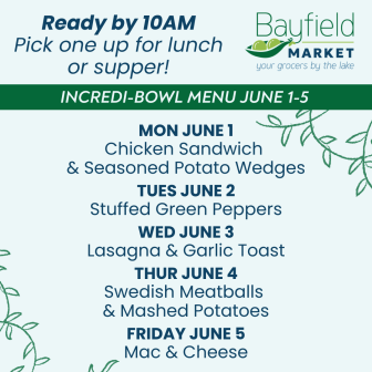 Bayfield Market Weekly Menu