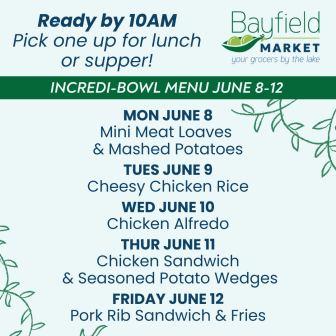 Bayfield Market Weekly Menu