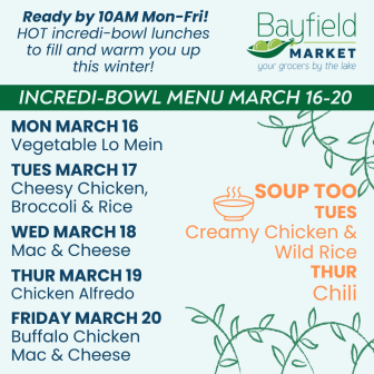 Bayfield Market Weekly Menu