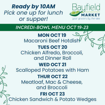 Bayfield Market Weekly Menu