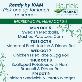 Bayfield Market Weekly Menu