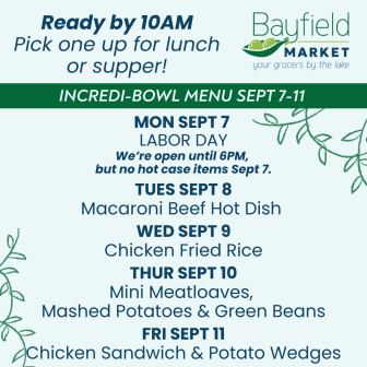 Bayfield Market Weekly Menu